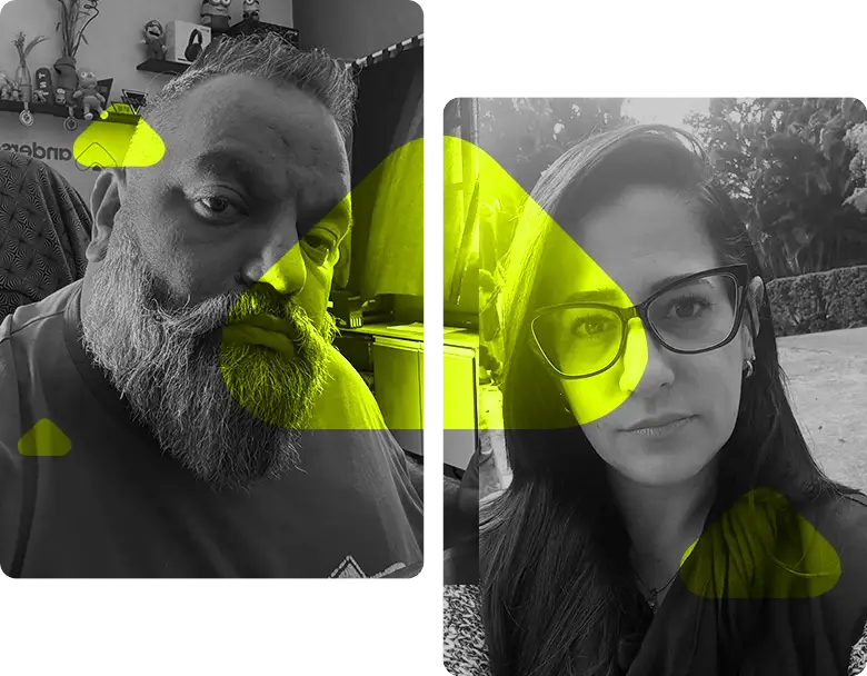 Imagem de duas pessoas da equipe